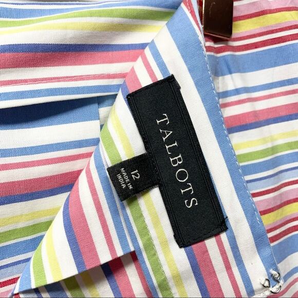 Talbots Rainbow Striped Pleated Skirt Size 12 - Picture 7 of 11